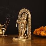 Pure Brass Ram Lalla Statue | 10" x 5.5" x 3" (25.4 x 14 x 7.6 cm) | 3 kg Superfine Sacred Art | Premium Temple Grade Murti | Divine Sculpture